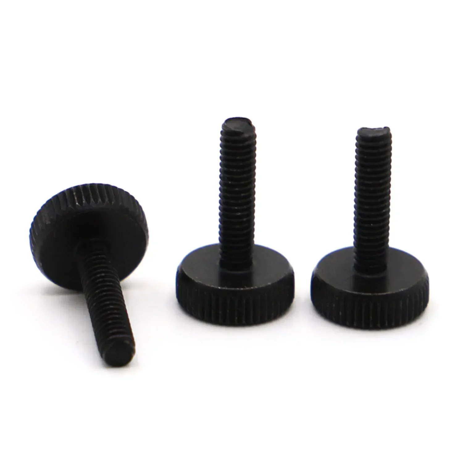 1-10pcs M3 M4 M5 M6 M8 M10 มือเหล็กคาร์บอนสีดําแบนหัวThumbสกรูกระชับสกรูคอมพิวเตอร์Bolt DIN653 GB835