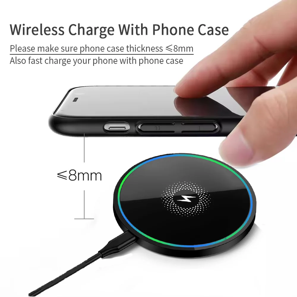 New Version Mini Wireless Charger Stand, Portable Fast Charging Dock Compatible with iPhone, Samsung S21/S22  Xiaomi Smartphones view 3