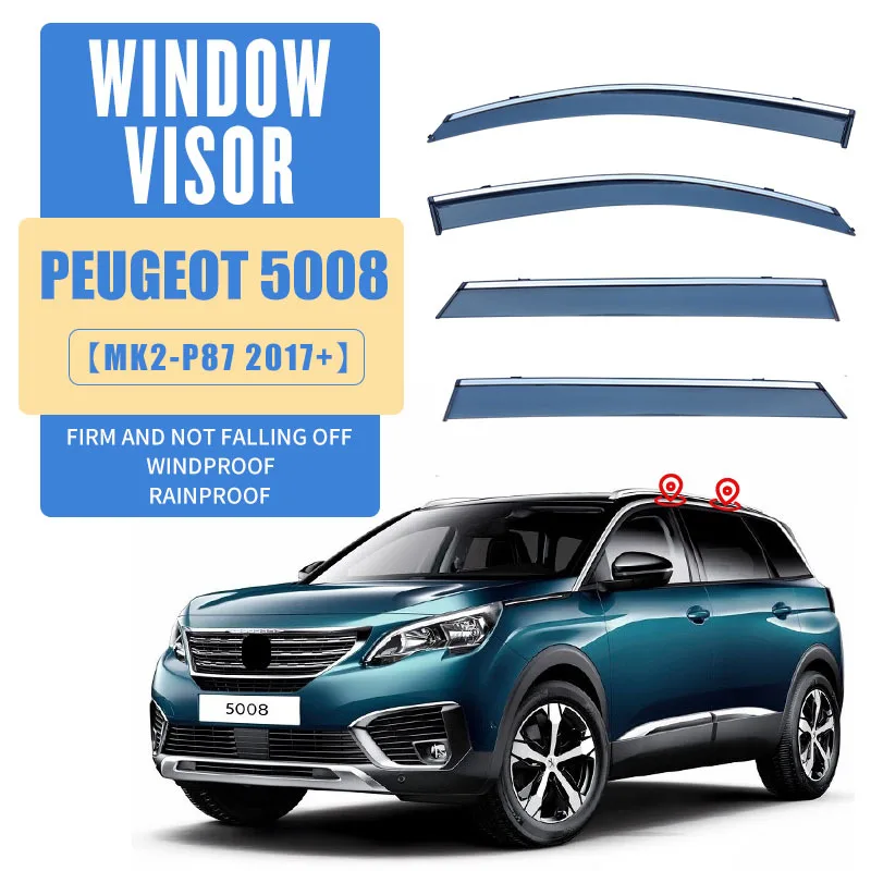 

For PEUGEOT 5008 P87 2017-2023 Car Window Visor Awning Shelters Windshield Side Window Rain Sun Shade Auto Accessories