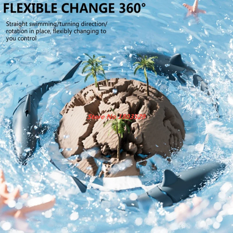 WIFI รีโมทคอนโทรลเรือฉลาม Biomimetic ไฟฟ้ายักษ์ฟัน Shark 4K กล้องแบตเตอรี่ LED Light สําหรับเด็ก