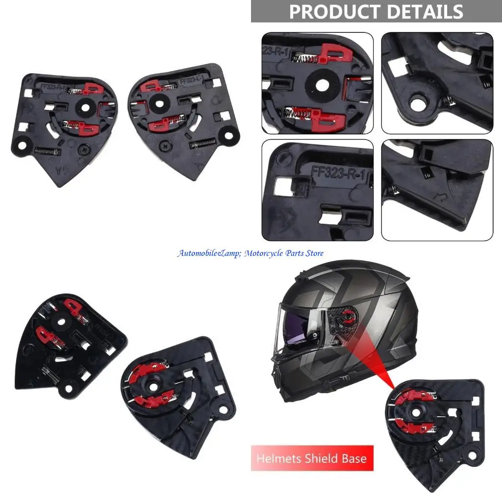 

H7BD Up Helmet Shield Base Holder 1 Pair Replacement Parts for FF801 FF323 FF390 Windscreen Holder Base Visors Parts