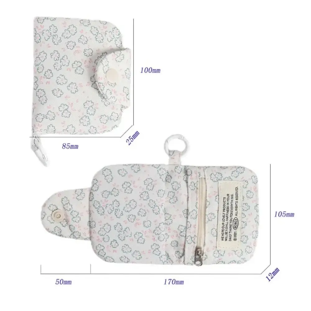 New Cute Student Coin Purse Fashion Portable Wallet Card Holder Korean Floral Printed Small Storage Bag