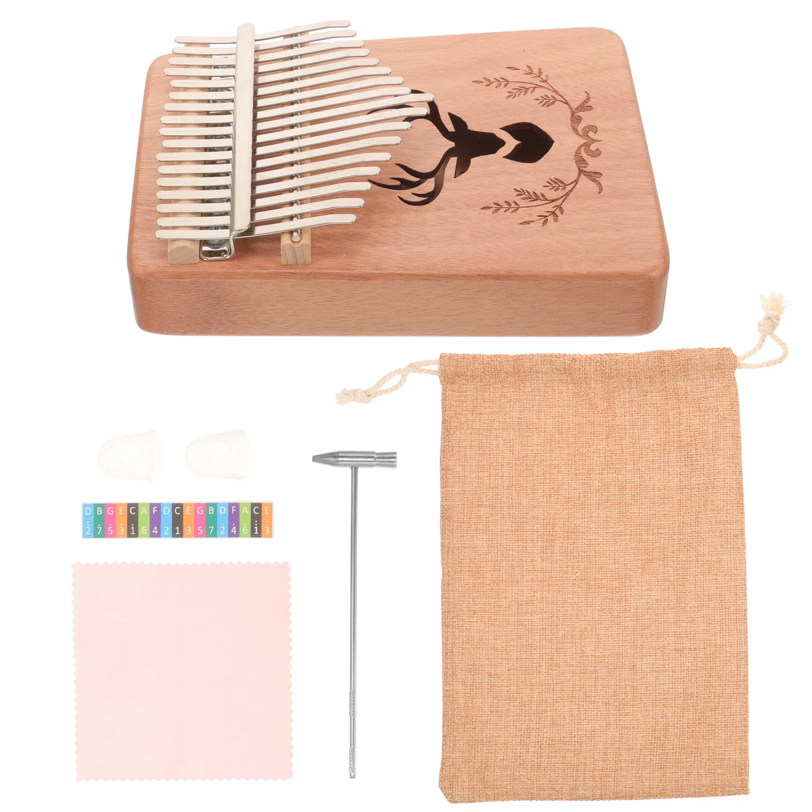 1 مجموعة الإبهام البيانو المحمولة كاليمبا 17 مفاتيح خشبية اليد البيانو أداة عزف موسيقى خفيفة الوزن للمبتدئين الكبار الأداء #4