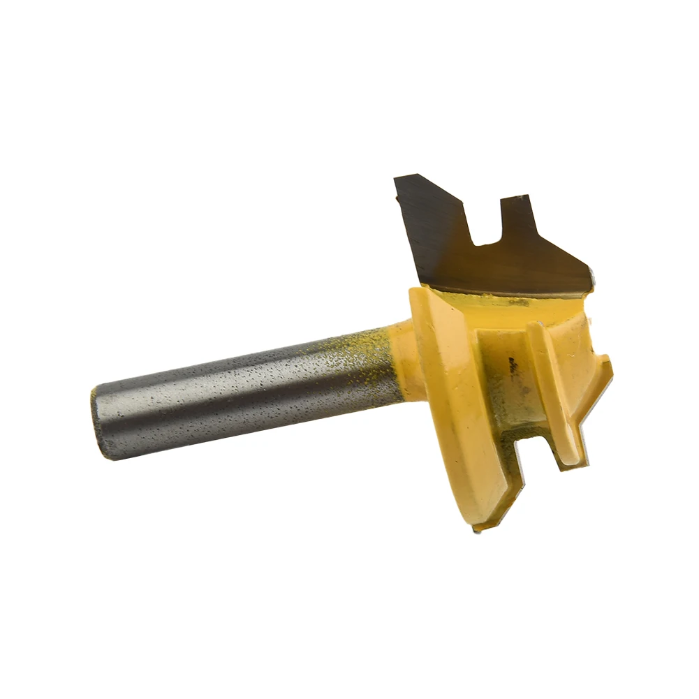 Milling Joint Tenon Router bit Engraving Carbide 1pc 8mm shank Yellow Lock miter Trimmer 45 degree Practical Useful