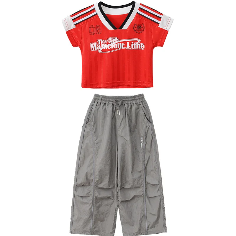 New Hip-Hop Street Dance Costume Suit for Girls Jazz Dance Costumes Cool Korean Performance Wear Group Dance Stage Clothes Sets