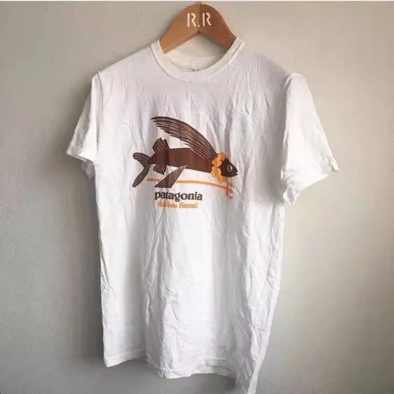 2026 nuevo verano caliente PATAGONIA Protect Pedal orgánico hombres algodón cuello redondo Camiseta de manga corta con estampado de letras Patagonia