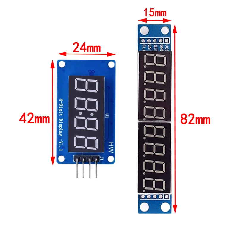 TM1637 4 Bits MAX7219 8 bit Digital LED Display Module 7 Segment 0.36Inch Clock RED Anode Tube Four Serial Driver