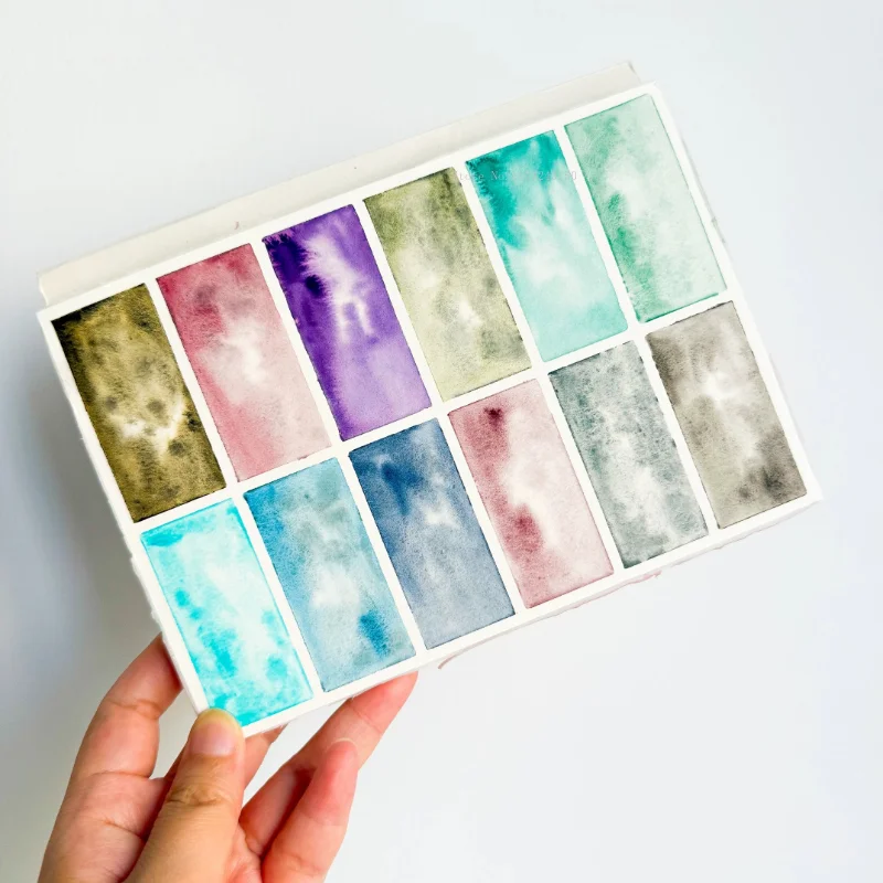 Rosa 12 Colors 0.5 ML/1 ML Watercolor Paints Art Class Illustration Painting Doodle Coloring Layering Color Watercolor Paints