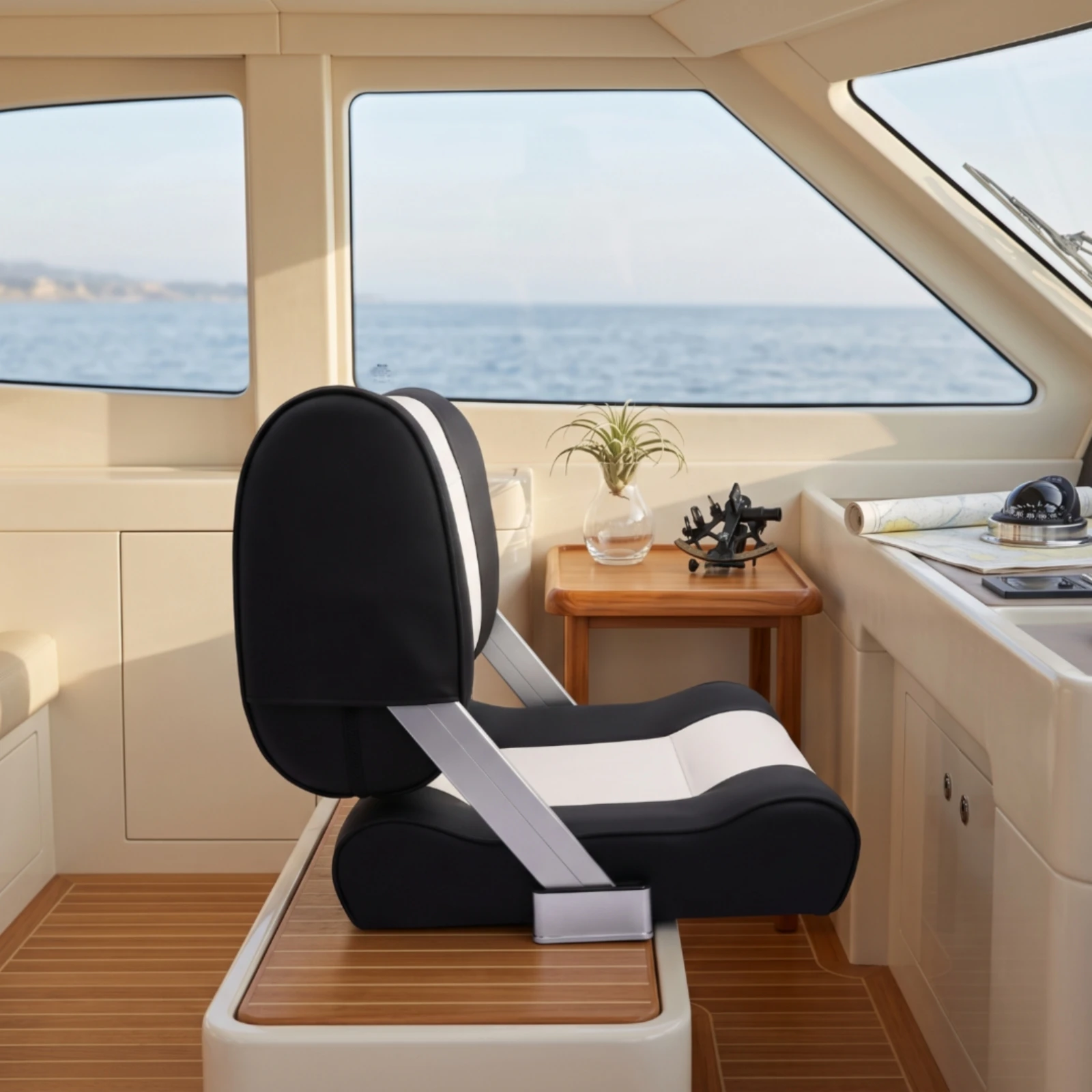 Boat Pilot Chair Sleek Boat Seat with Padded Backrest Pilot Chair Comfortable Bucket Seat Heavy-Duty for Anglers