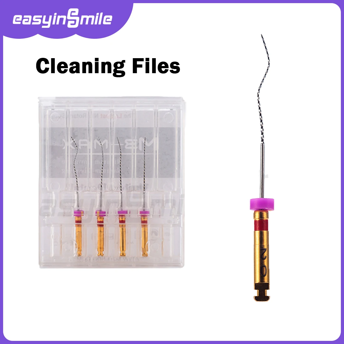 

Easyinsmile Endodontic X3 -Max Niti Rotary files Endo file root canal cleaning Files 25MM Engine Use Motor tips