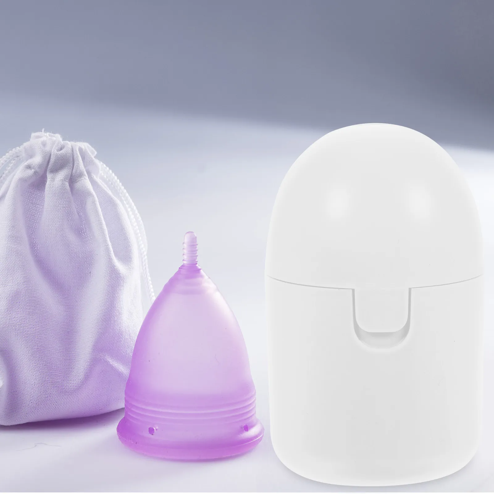 2Pcs Menstrual Cup Sterilization Box Fine Craftsmanship Portable Mini Steamer for Period Cup Sanitizing Home Work Travel Use