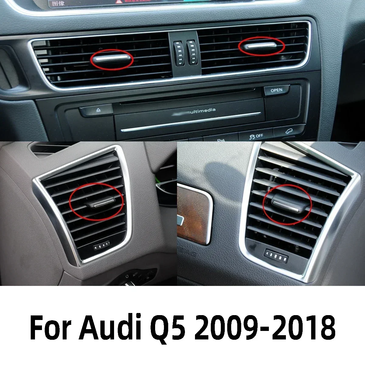 X1 الداخلية داش منفذ الهواء تنفيس شواء اختيار كليب زر مقبض الكسوة لأودي Q5 8R كواترو 2009-2017 8R1820902 8R1820901 8R1820951