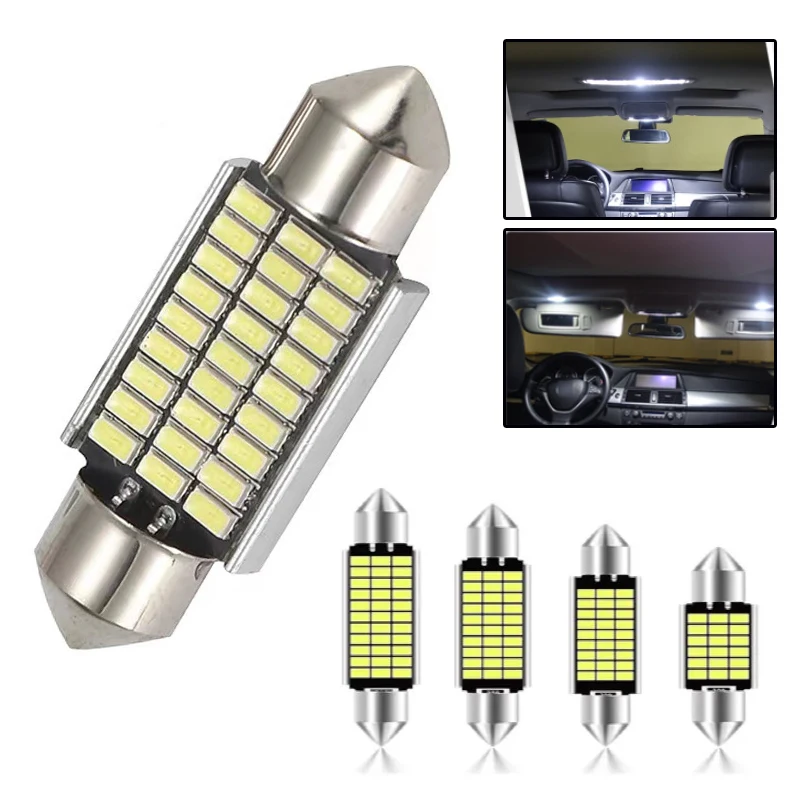 

5/10PCS 31/36/39/41mm Decoder Licence Plate/Instrument Lamp Car LED Bi-Tip Front and Rear Reading Light Bulb Car Accessories