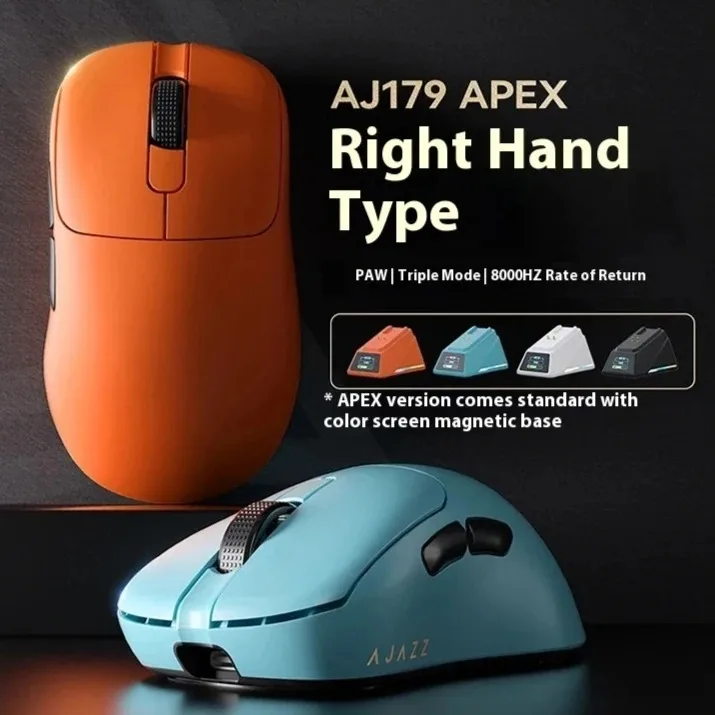 

AJAZZ Aj179 APEX/Aj179 Pro e-sport game Mouse tri mode Wireless Bluetooth Mouse With Charging Dock Paw3950 sensor peripherals