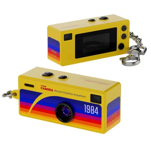 Imagen 1 del producto Cámara de Pulgar para Niños, Lente Gran Angular de 1080P, Cámara de Viaje Deportiva para Estudiantes, Mini Cámara de Bolsillo con Llavero para Fotos y Videos