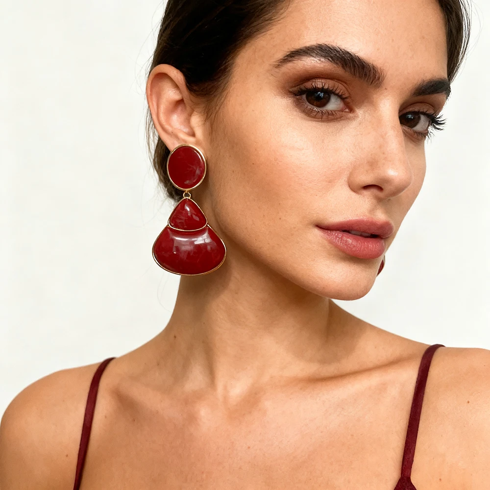 

Simple Design Resin Elegant Women Earrings Personality Trend Fashion Party Gifts Jewelry Geometric Accessories