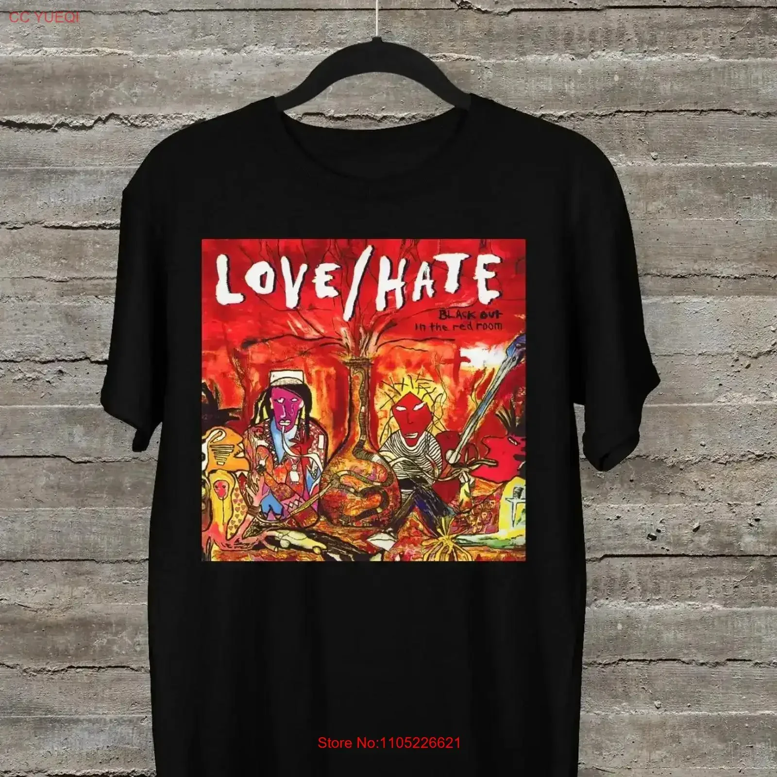 Love Hate band Black out in the red room album T shirt Cotton S 5Xl X441 vintage Washed Breathable Stretched streetwear