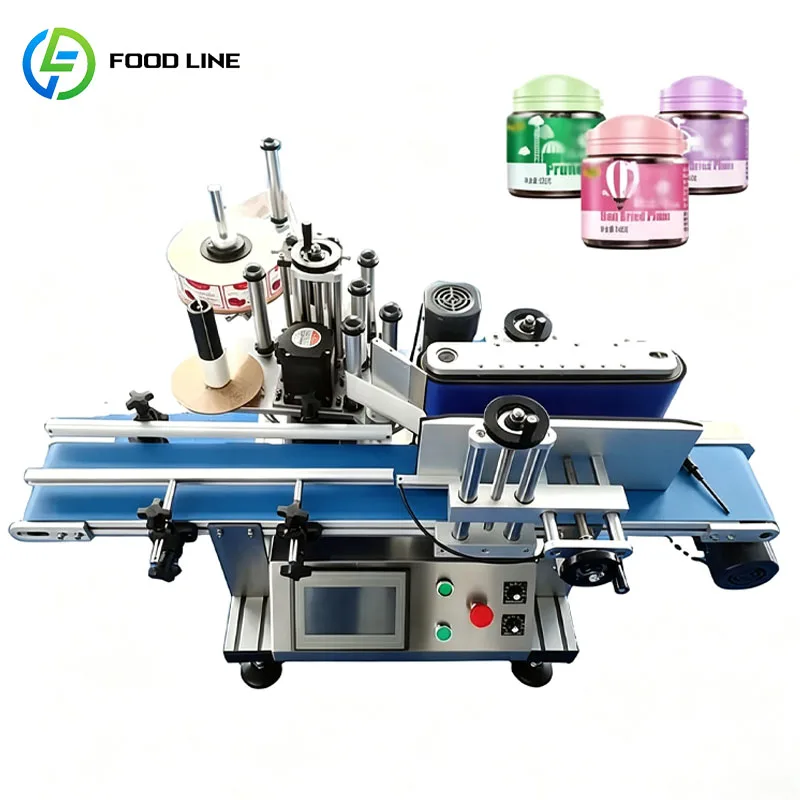 Automatic Labeling Machine Industrial Sticker Applicator For Bottle Jar Packaging Production Line Customized