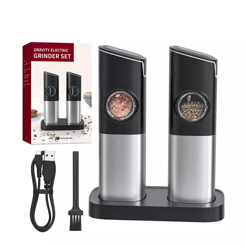 Electric Automatic Mill Pepper and Salt Grinder with LED Light Adjustable Coarseness Produced