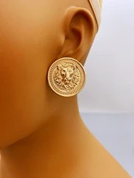 Pendientes de cabeza de león para mujer, aretes de aleación de Zinc, Estilo Vintage, uso diario