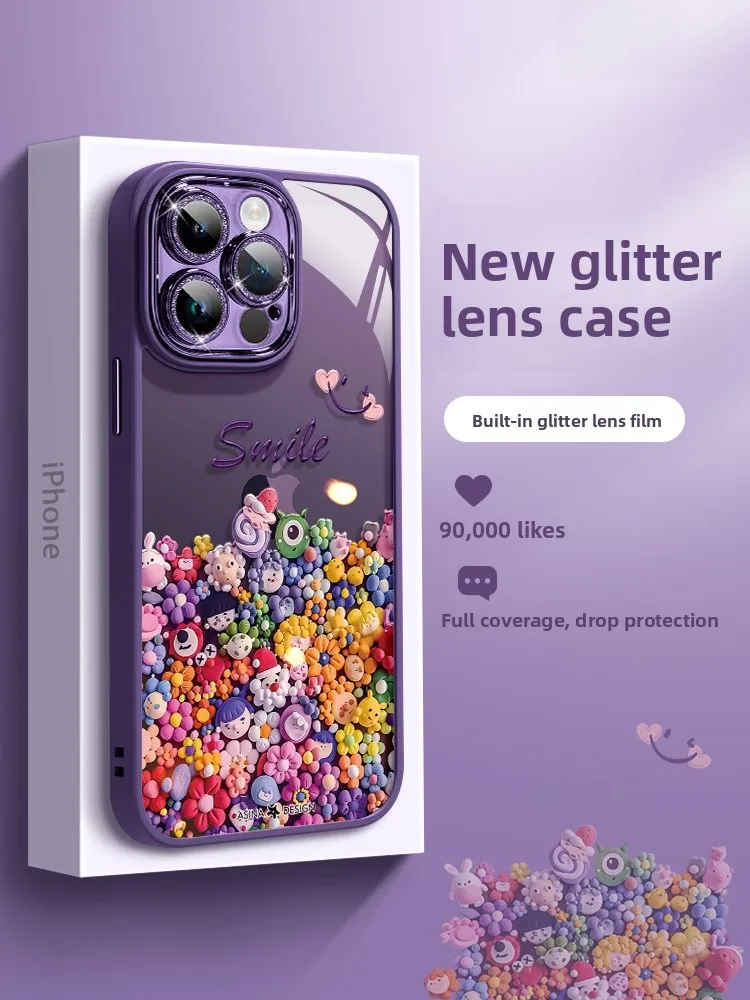 

Doll Phone Case Full Cover Female Style with Built-in Lens Film for 16Promax iPhone 15 New Model 14pro Creative ...