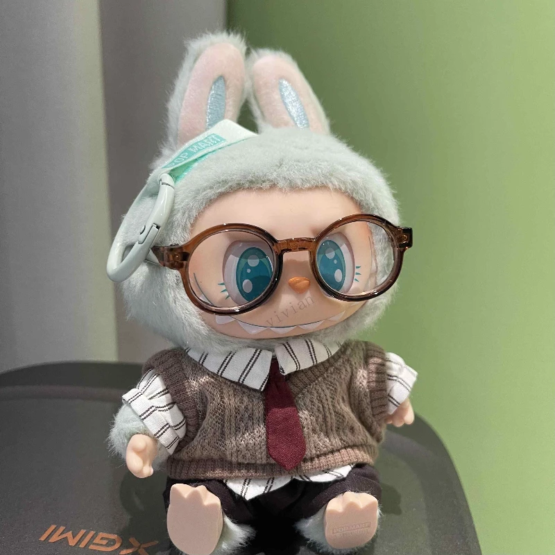 Mini Peluş oyuncak bebek giysileri Kıyafet Aksesuarları Kore Kpop Exo 15-17 cm Labubu Idol V1 V2 yelek üniforma seti Giyim Hediye