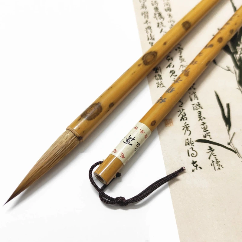 

Authentic Weasel Hair Long Tip Outline Pen Copy Scriptures Running Cursive Script Slim Gold Style Calligraphy Brush Line Drawing