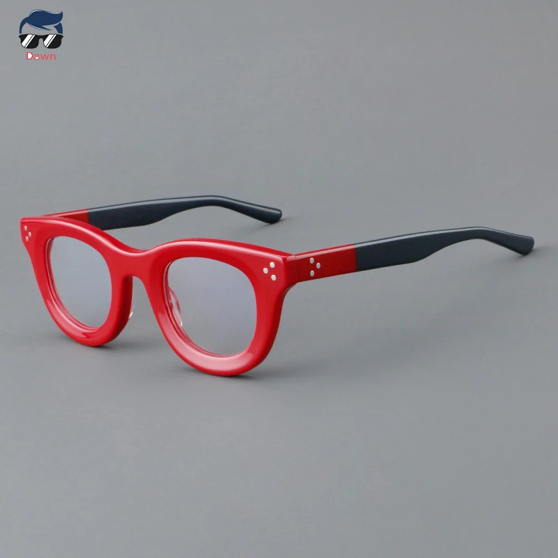 

Fashion Round Acetate Frame Glasses Designer Pure Handmade Eyeglasses Frame Presbyopia Myopia Optical Prescription Glasses 2115