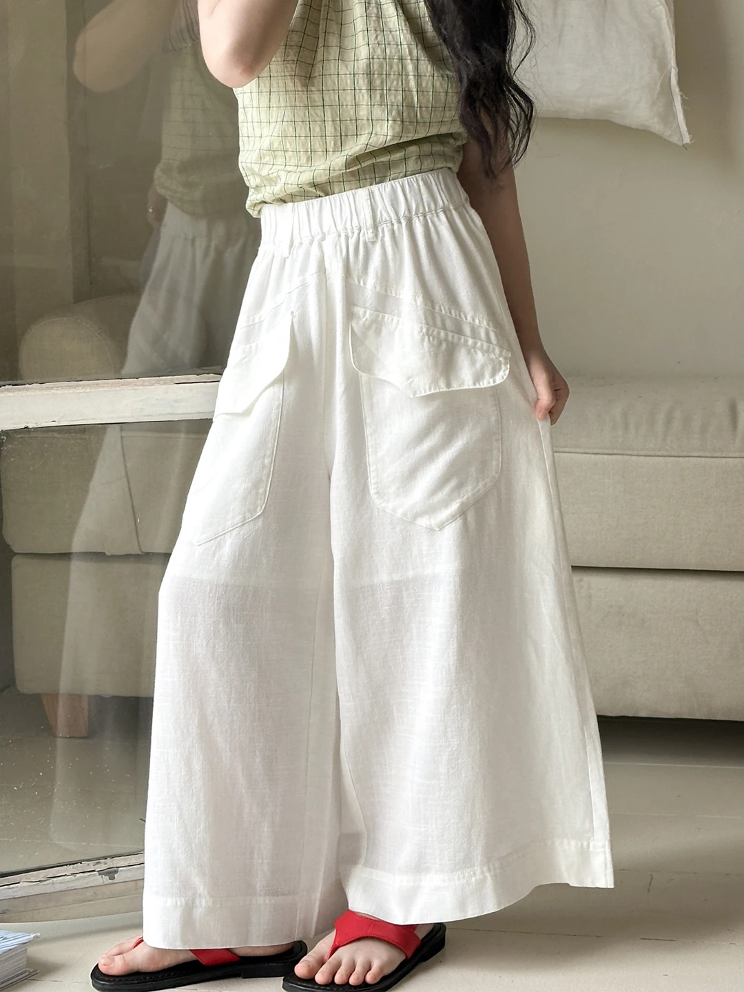 girls-summer-mosquito-resistant-wide-leg-pants-breathable-cotton-linen-thin-long-trousers-for-primary-and-junior-high-school