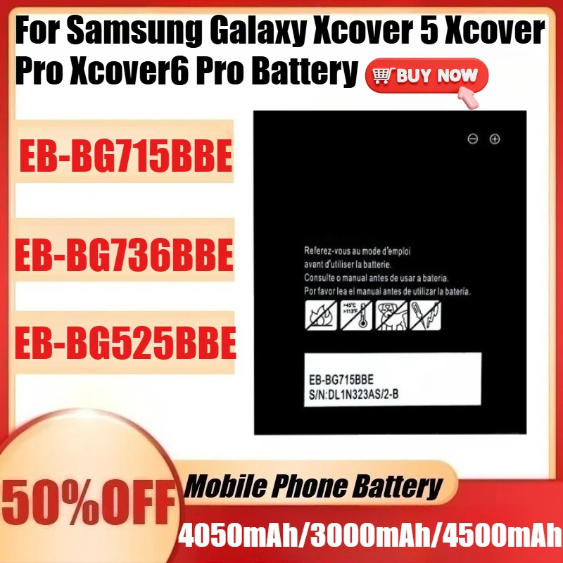 New Battery EB-BG715BBE EB-BG736BBE EB-BG525BBE For Samsung Galaxy Xcover 5 Xcover Pro Xcover6 Pro Battery