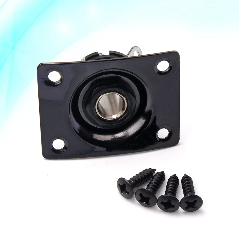 

1/4 Inch 6.35mm Guitar Jack Plate Socket Copper Guitar Pickup Output Jack Plug with Jack Plate Screws for Electric Guitar Bass (