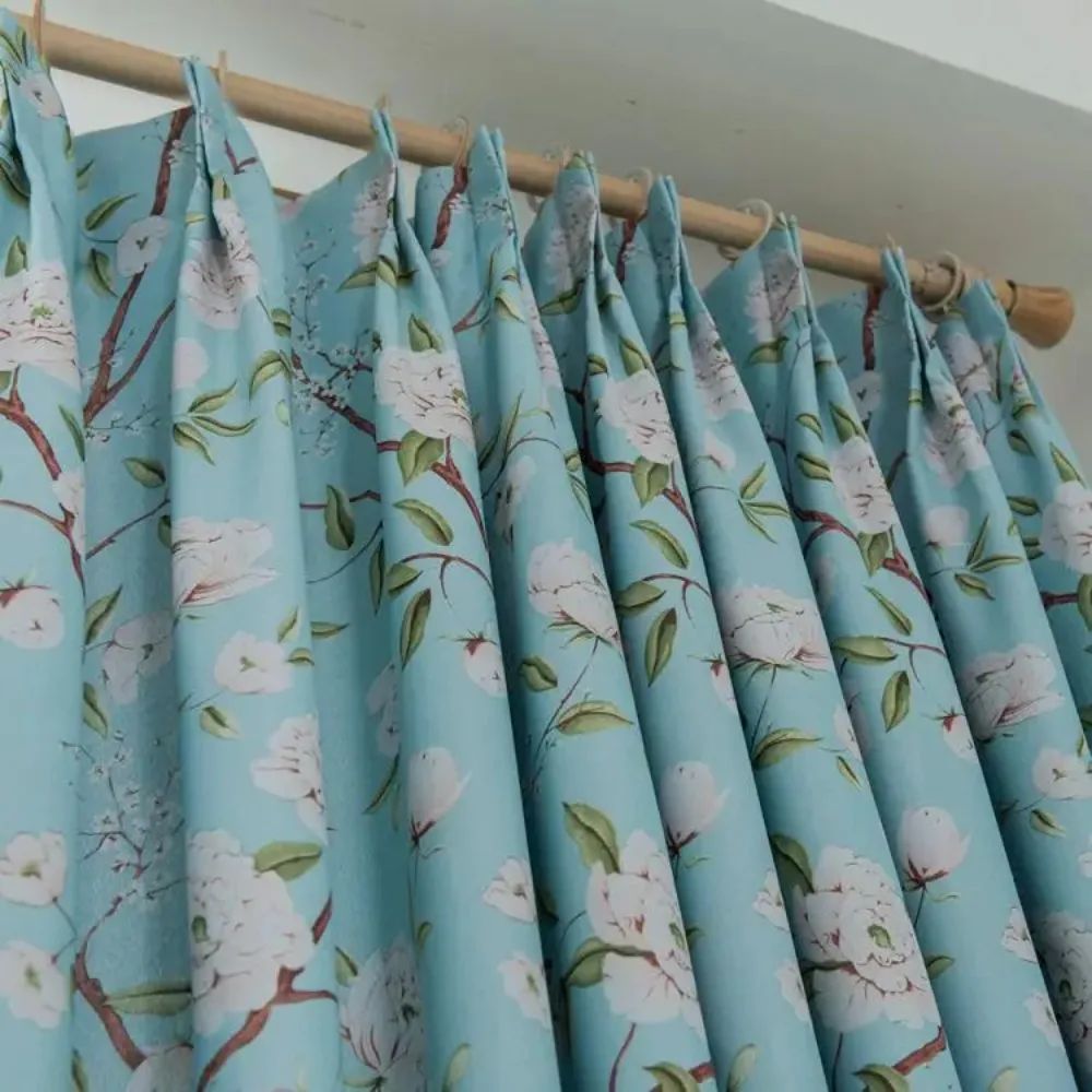 Korean Pastoral Ink Style Printed Blackout Curtains for Living Room Bedroom Children's Room Dining Room Custom Window Screen