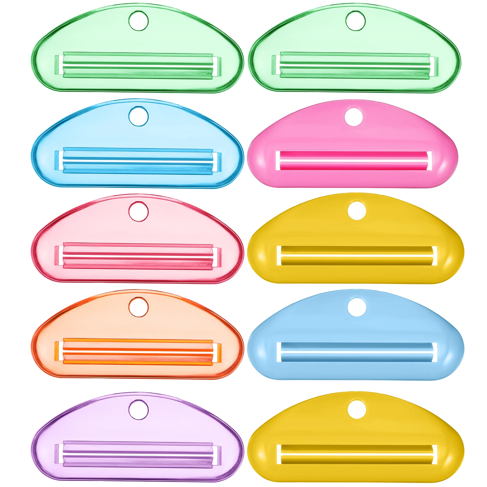 

10 pcs Toothpaste Squeezer Tube Dispenser Roller Saver Holder Colorful Design Effortless Squeezing Durable Smooth Surface