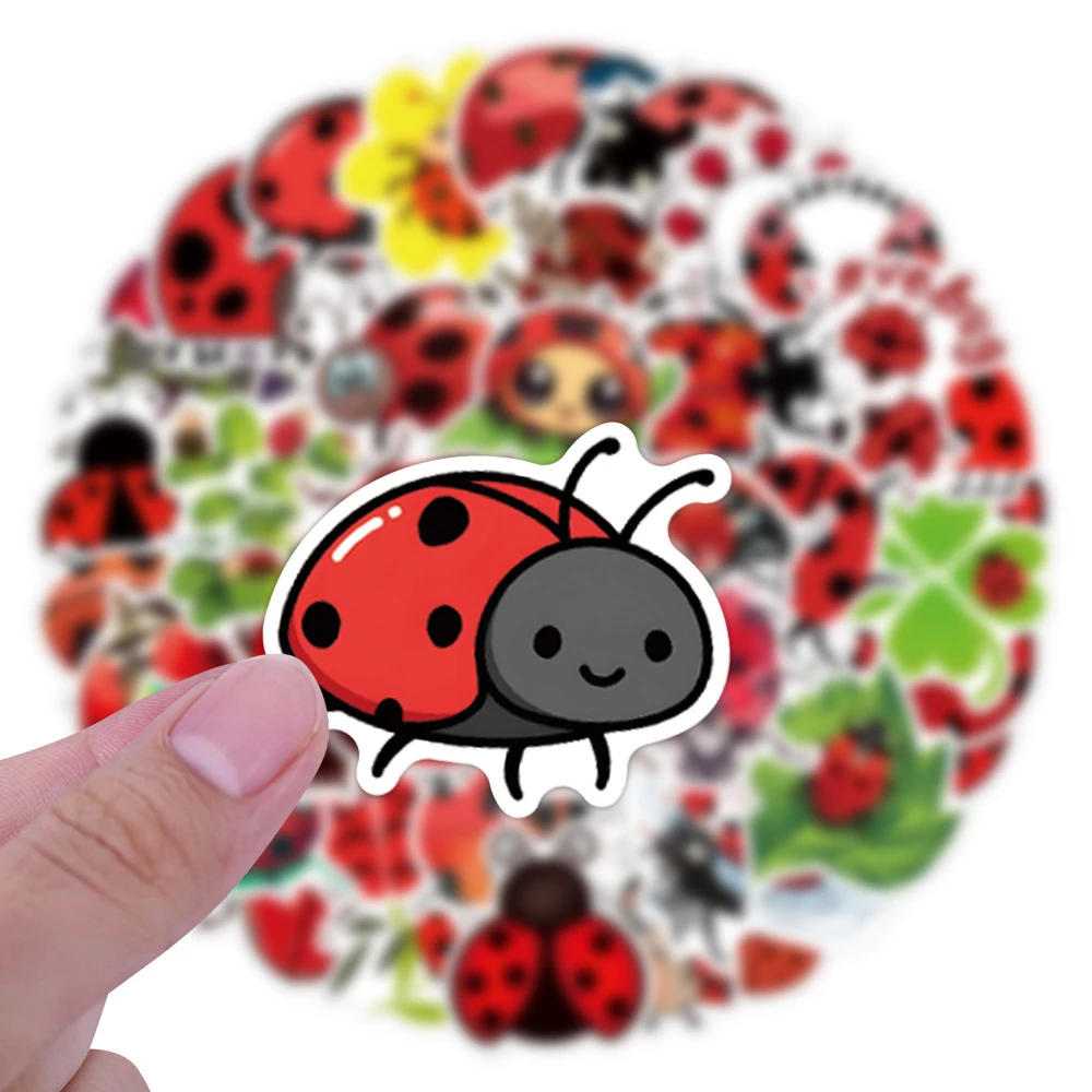 

10/30/50/110pcs Cute Cartoon Ladybug Graffiti Stickers Kawaii Animal Decals DIY Motorcycle Luggage Helmet Decoration Sticker Toy