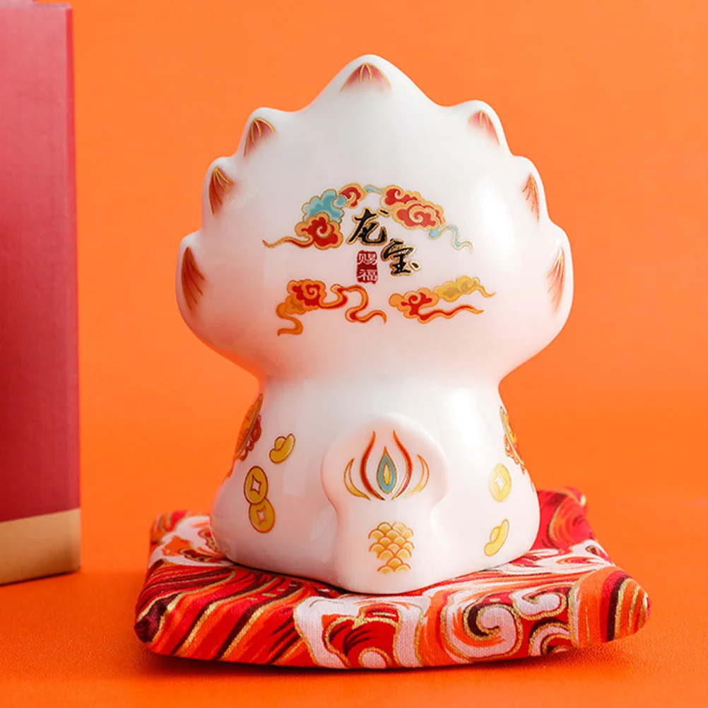 

Dragon Piggy Bank Ceramic Cartoon Large Capacity Coin Storage Box Dragon Shape Saving Jar Desktop Decor Gift for New Year
