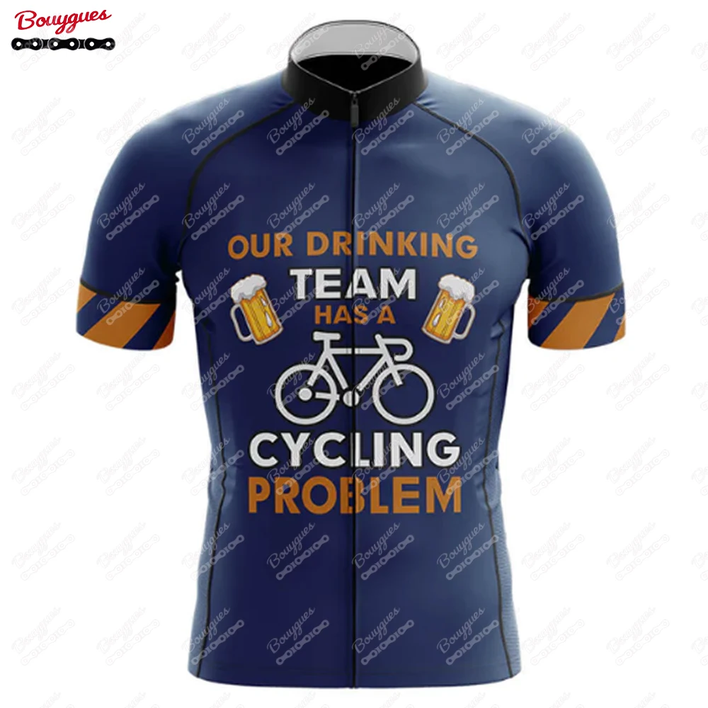 BEER TEAM Cycling Jersey for Men Short Sleeve Reflective MTB Maillot Downhill Pro Team Mountain Bicycle Clothing New