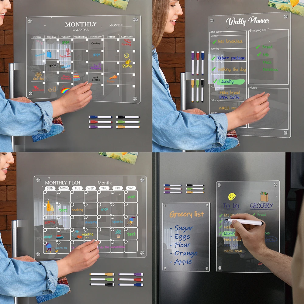 [k]Dry Erase Board Acrylic Mag - Magnetic Whiteboard Calendar ulasan dan harga
