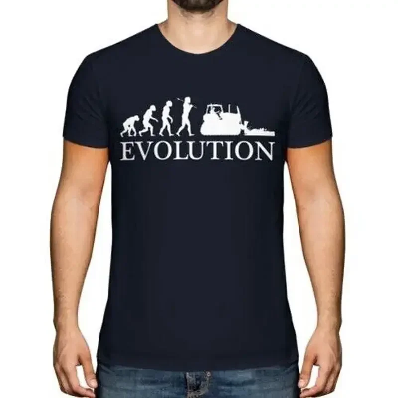 Bulldozer Evolution Of Man Men's T-Shirt Top Gift Builder Excavator