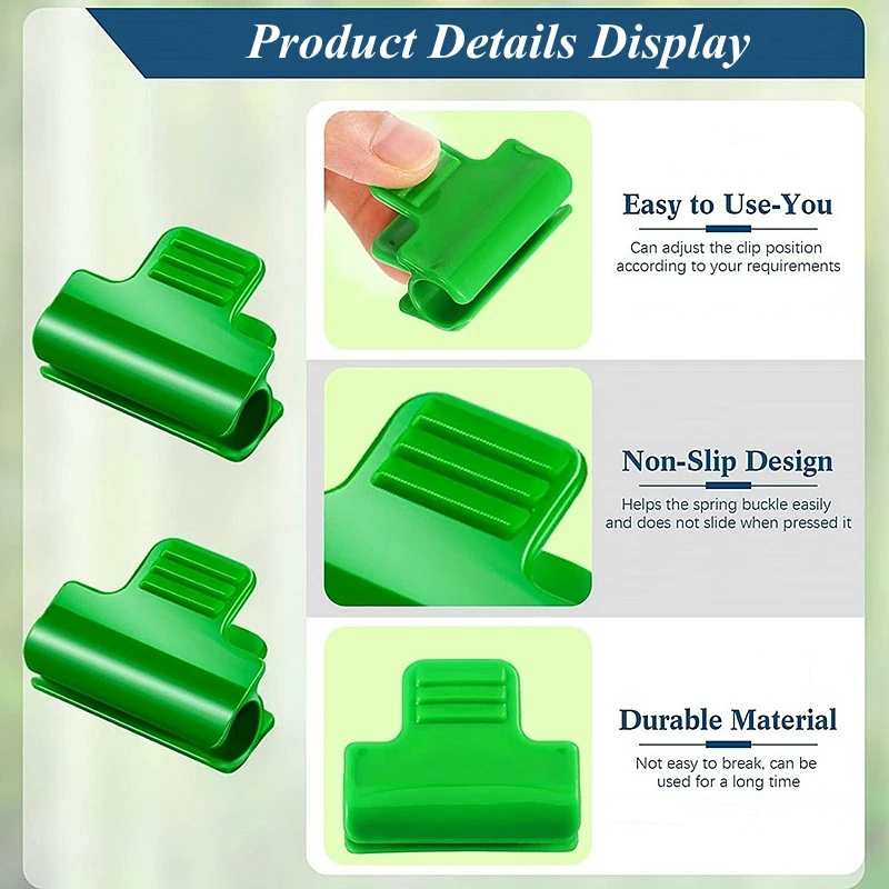 5~100 Pcs Plastic Film Clamp 8/11/16/19mm Greenhouse Clamps Plant Garden Tunnel Hoop Clamps For Fix Greenhouse Accessories ﻿