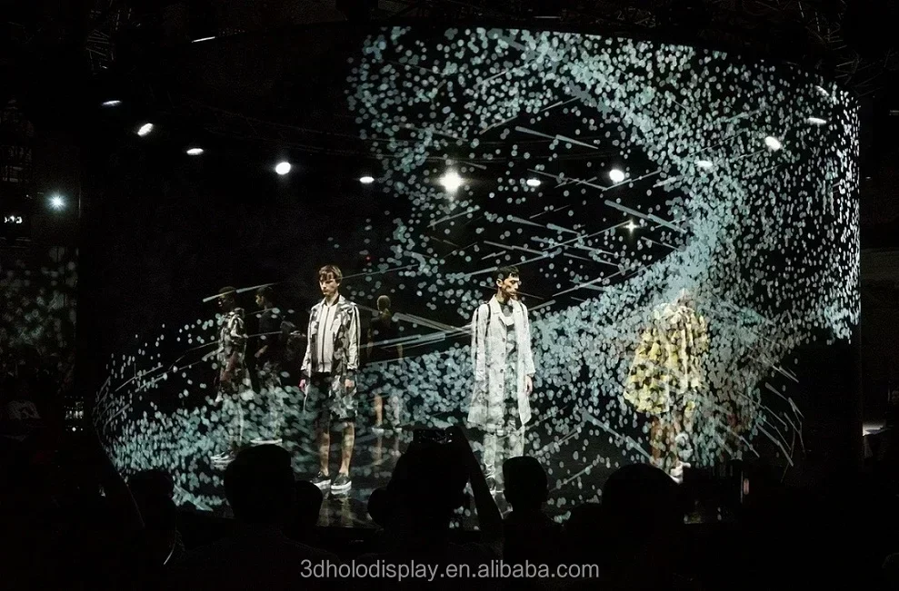 Factory Outlet 3D 3 * 5 m holographische Projektion Mesh-Bildschirm Holo-Mull-Bildschirm für große Bühnenshow