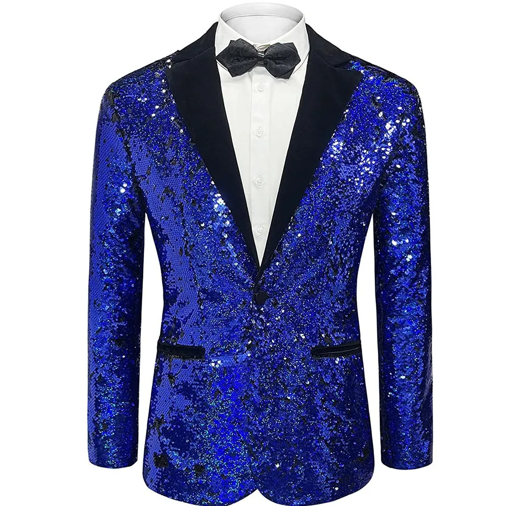 Just One Jacket Men's Daily wear Fashion Men's Suits Wedding Prom Party Seuined Tuxedo Suit Jacket Blazers For Party Or Wedding