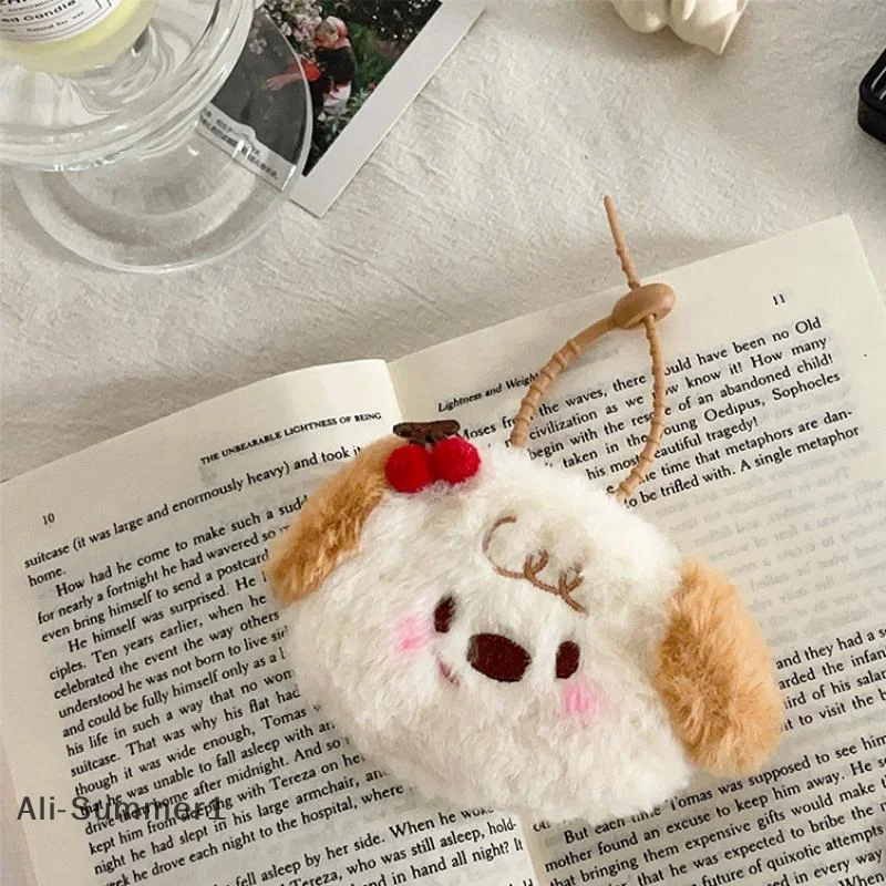 【E】かわいい漫画風チェリー動物ぬいぐるみコインパースペンダントキーホルダー多機能収納バッグかわいいヘッドホンバッグアクセサリー