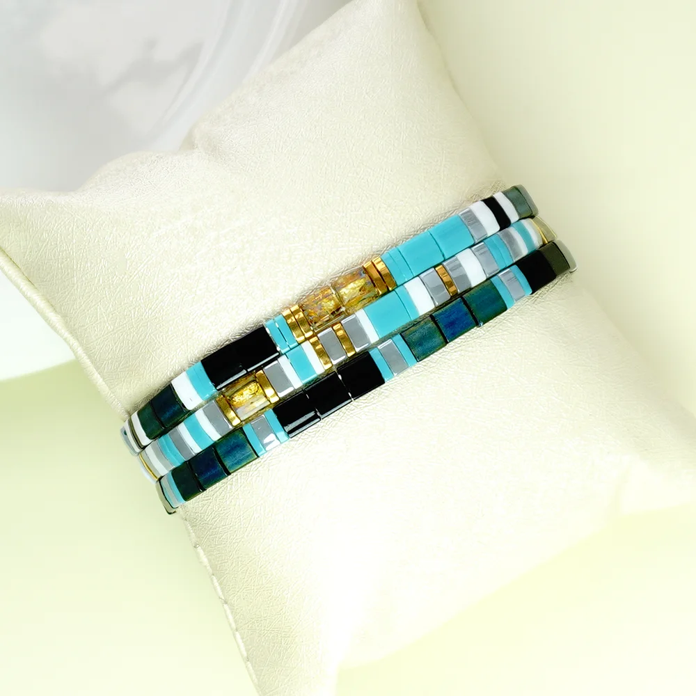 New Product with Unique Style and High Aesthetic Appeal, Niche Fashion Tila Bracelet, Japanese Imported Miyuki Bracelet, Multi-Layered Wear