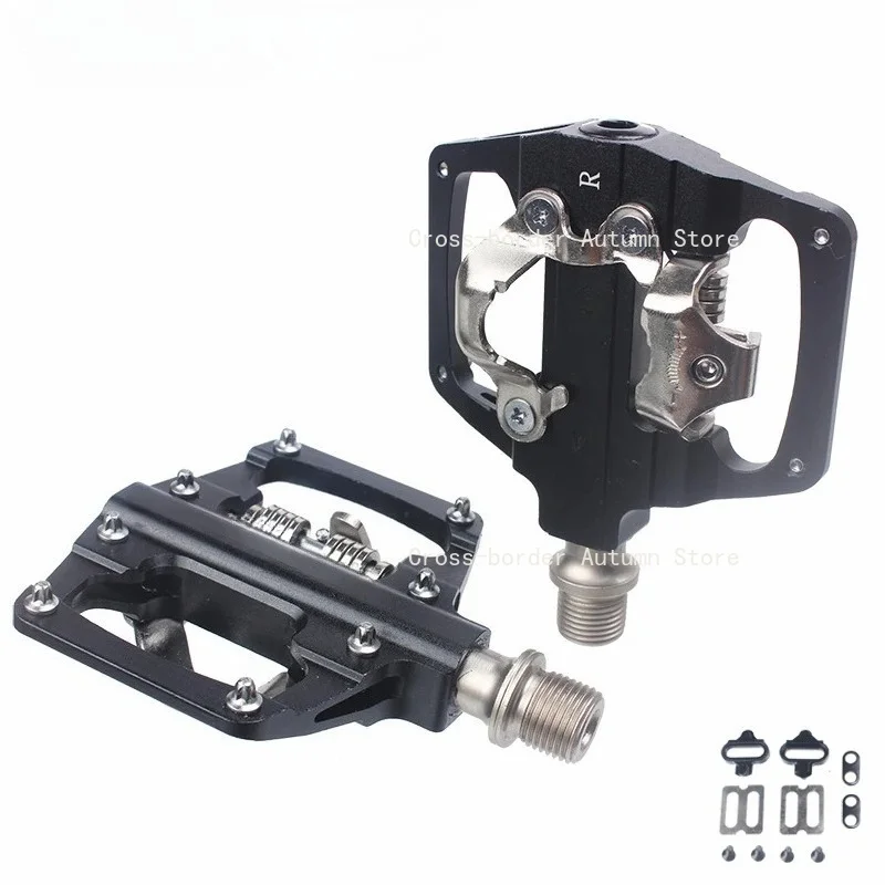 Dual Use CNC Aluminum Bike Pedal SPD Self-locking & Flat Pedal for Mountain Bicycle