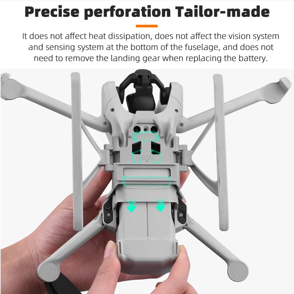 Tren de aterrizaje BRDRC para Dron DJI Mini 3/3 Pro, Kit de expansión plegable, Protector de altura de liberación rápida, extensiones de pierna