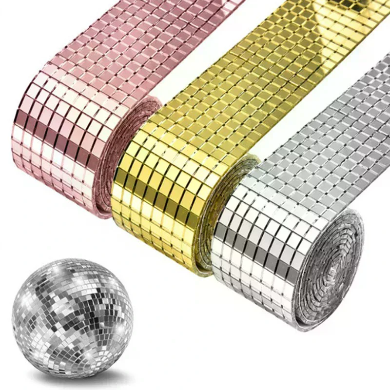 100cm Mirror Mosaic Tiles Stickers DIY Self Adhesive Mini Square Acrylic Wall Sticker 4xCraft