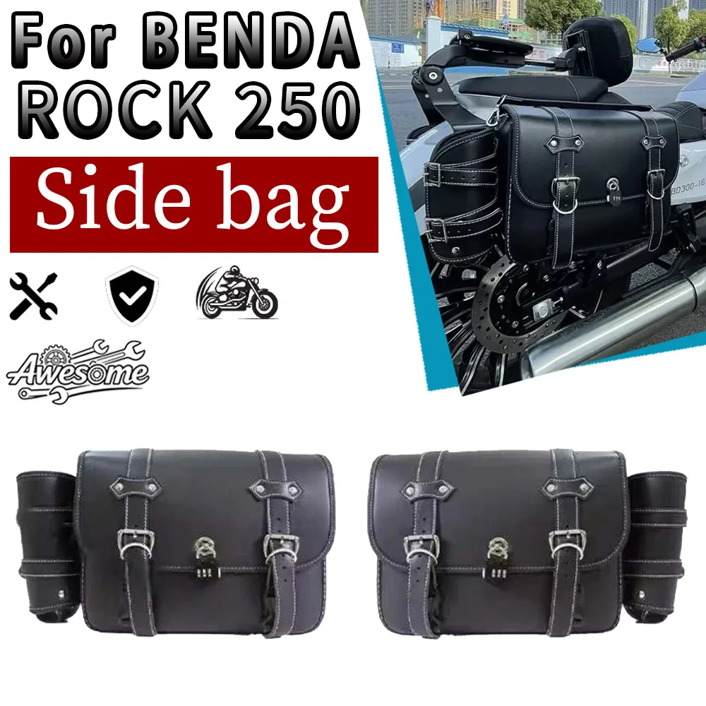 Motorcycle Side Luggage Saddlebag With Dedicated Support Bracket Fit BENDA ROCK 250