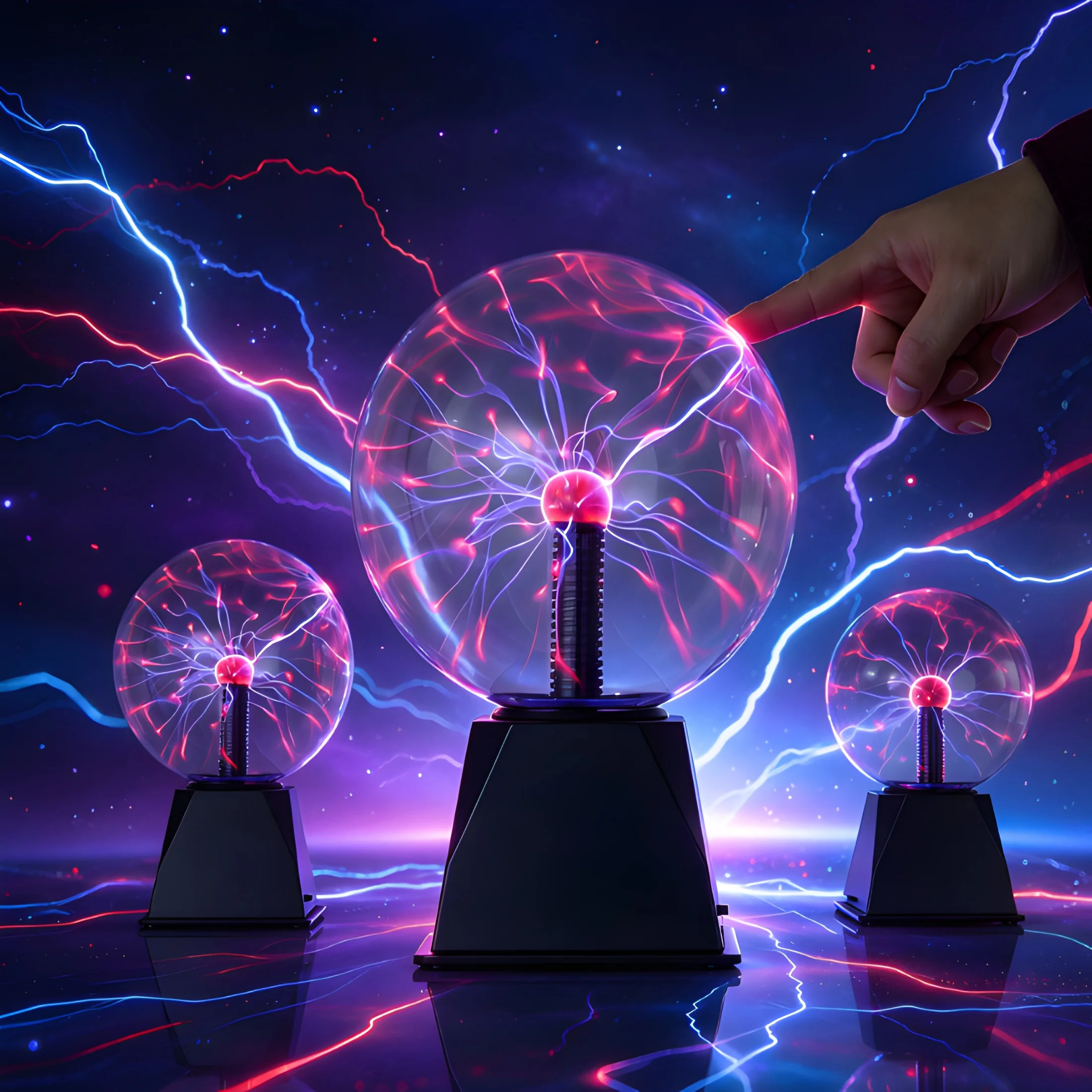USB Powered Interactive Plasma Ball Lamp - Glass Sphere Novelty Light for Desktop Unique Holiday Gift Idea