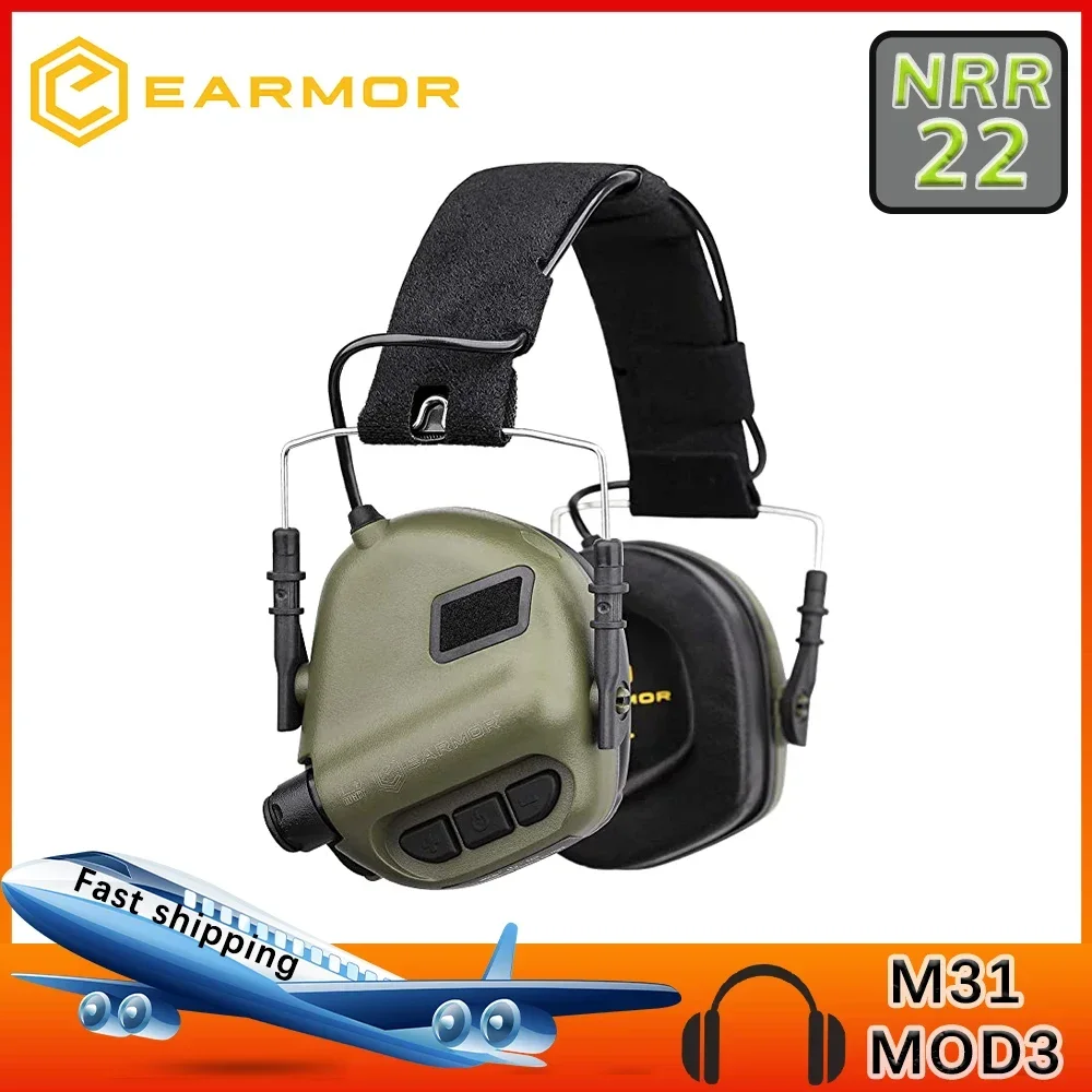 EARMOR Outdoors NRR 22dB Tactical Headset M31 MOD4 Noise Canceling Earmuffs Military Anti-Noisy Shooting Earphone