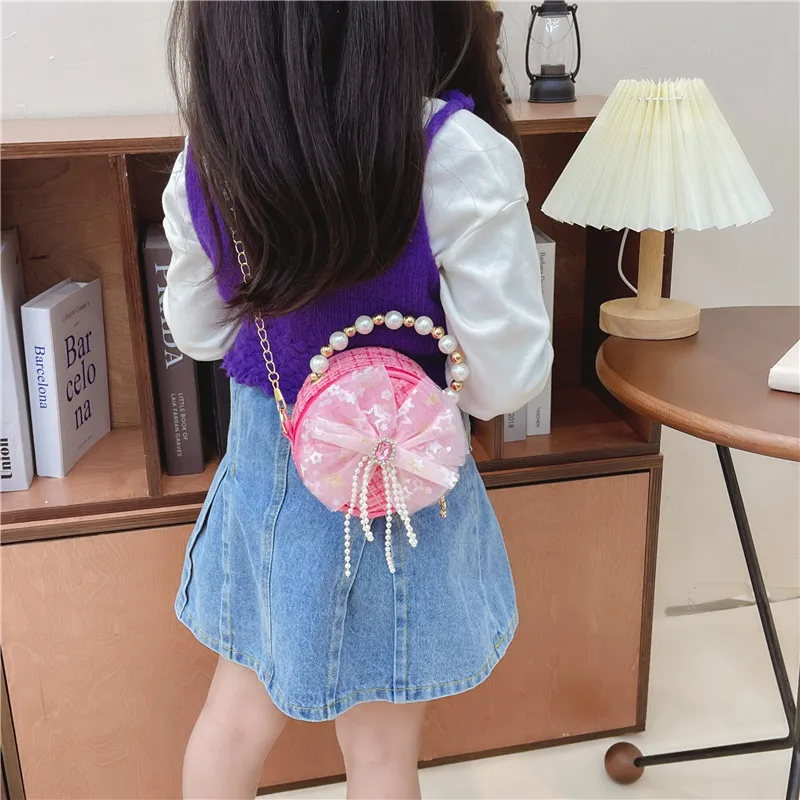 2023 Multicolor Baby Casual Children Messenger Bag Kids Fashion Little Girl Princess Shoulder Bag Baby Birthday Party Handbag